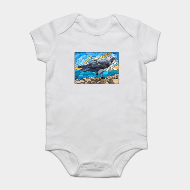 Jackdaw In Glass Baby Bodysuit by Hareguizer